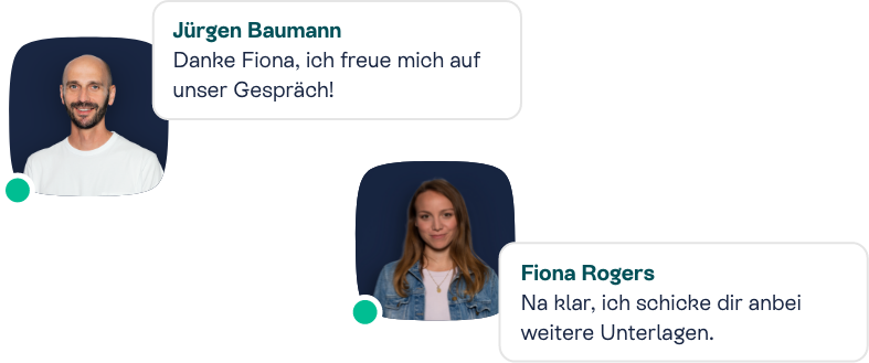 onlyfy TalentManager Chat zwischen Bewerber und Recruiter